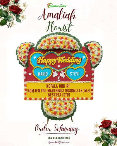 Karangan Papan Bunga Pernikahan di Wotgalih